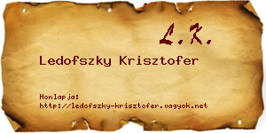 Ledofszky Krisztofer névjegykártya